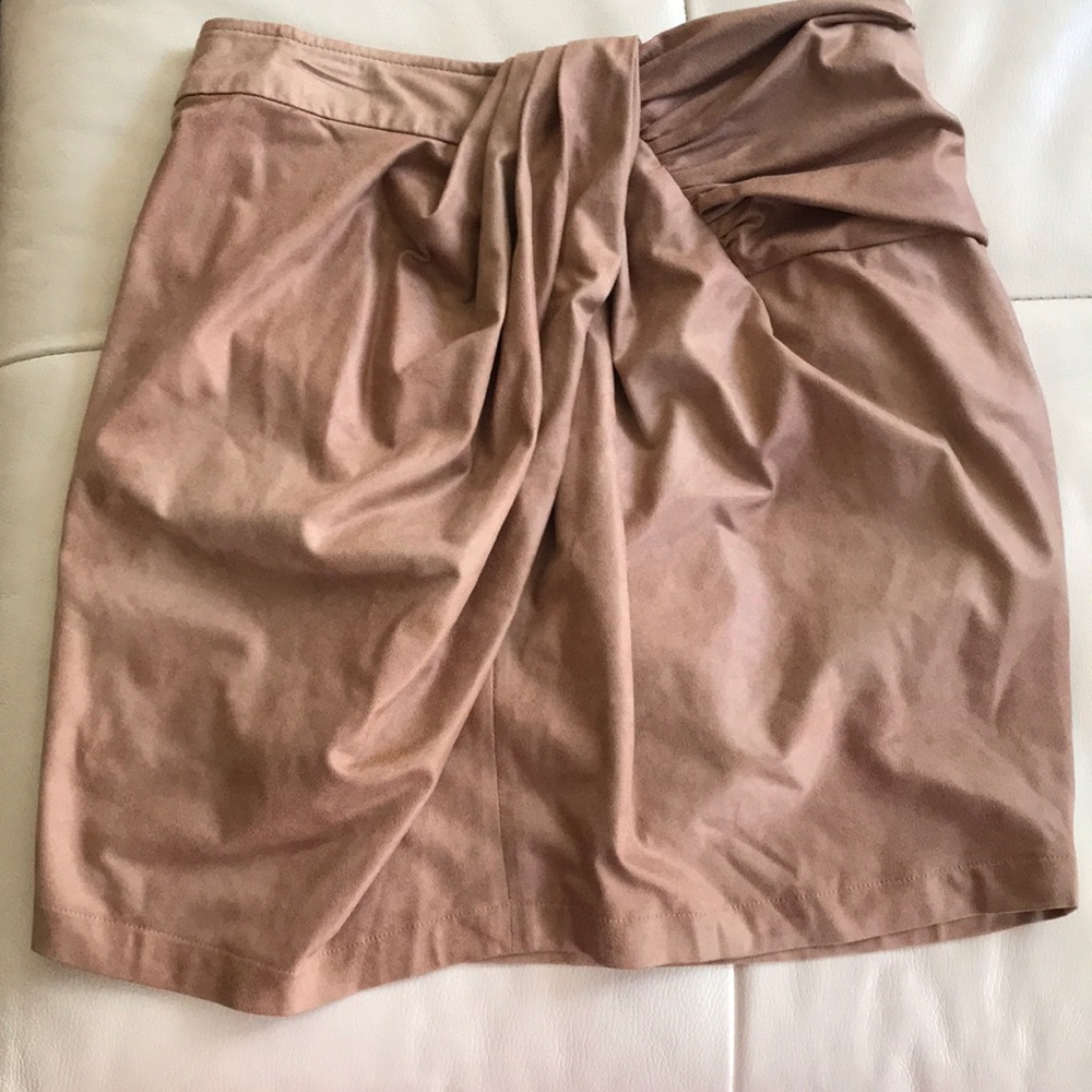 High waisted suede beige skirt Size S